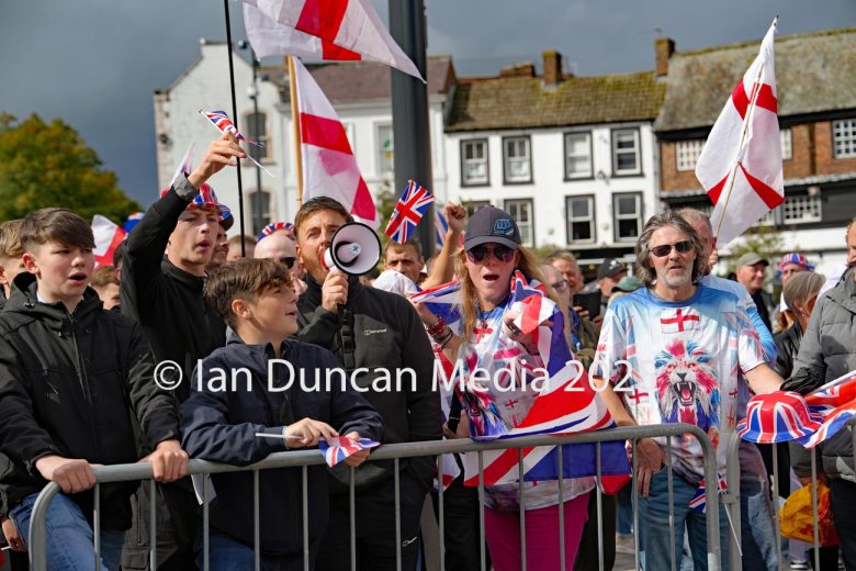 DEMONSTRATIONS... There were two opposing demos in Carlisle city centre on Saturday – one was pro-immigration and the other against it – which faced each other around the market Cross in English Street...