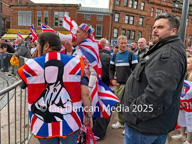 DEMONSTRATIONS... There were two opposing demos in Carlisle city centre on Saturday – one was pro-immigration and the other against it – which faced each other around the market Cross in English Street...