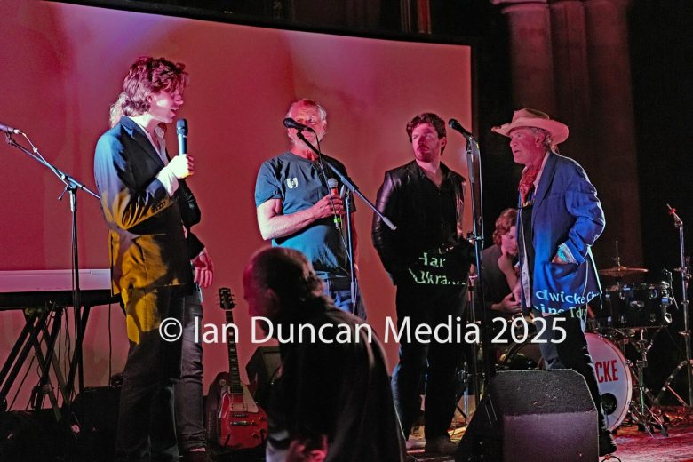 Hardwicke Circus during the Q&A session at A Night For Ukraine. Photo: Ian Duncan.