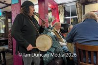 PERFORMANCE... Members of The Taborers Society making music in The Sportsman Inn in Carlisle. Source: Ian Duncan.