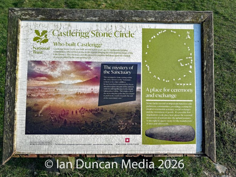 Information board at Castlerigg Stone Circle near Keswick. Photo: Ian Duncan.