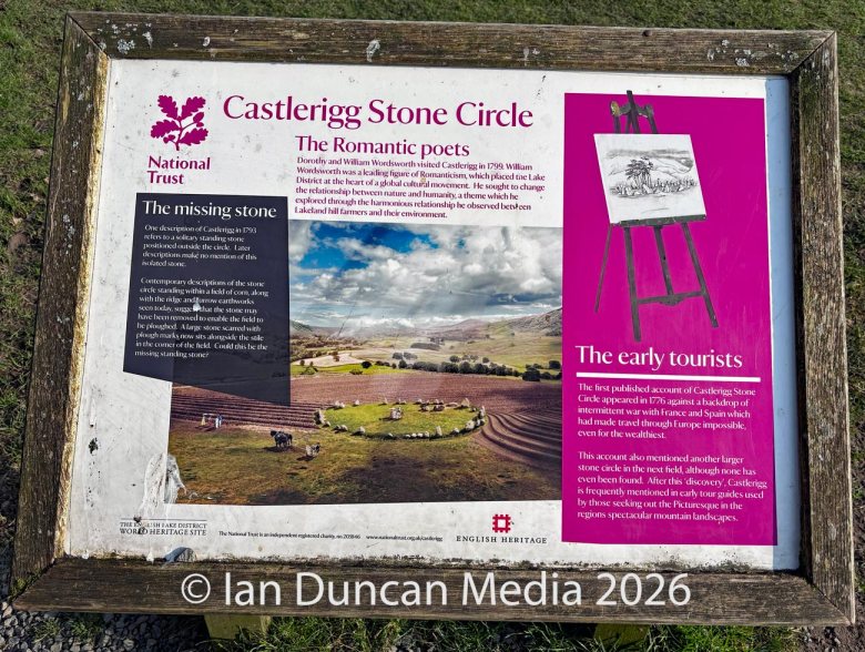 Information board at Castlerigg Stone Circle near Keswick. Photo: Ian Duncan.