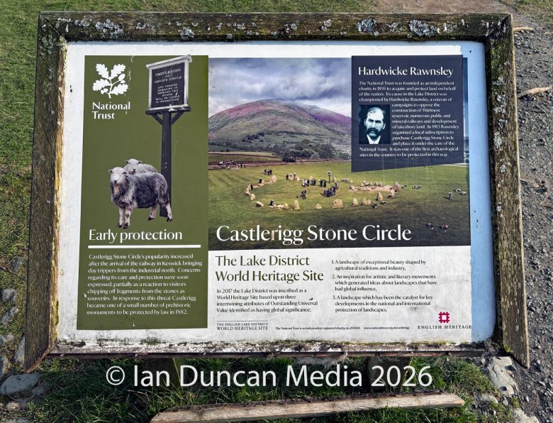 Information board at Castlerigg Stone Circle near Keswick. Photo: Ian Duncan.