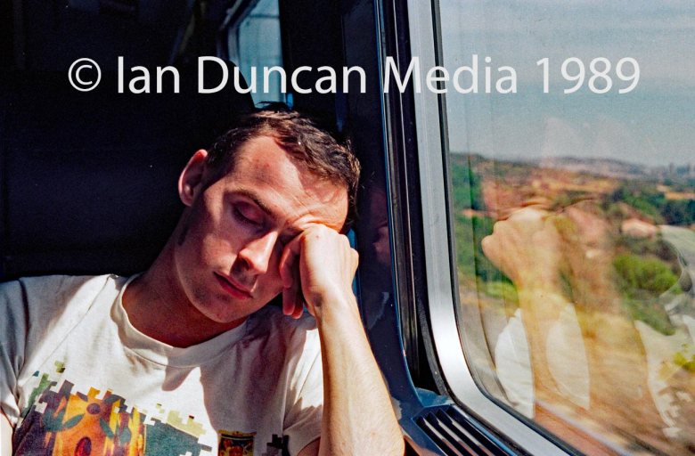 WEARY TRAVELLER... One of my travelling companions on the TGV headed towards Grenoble in France. Picture: Ian Duncan.