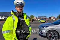 Road safety campaign Operation Colossus in Carlisle where Cumbria police select vehicles at random for inspection in London Road... Insp Alex Johnson who was leading the operation... Picture: Ian Duncan.