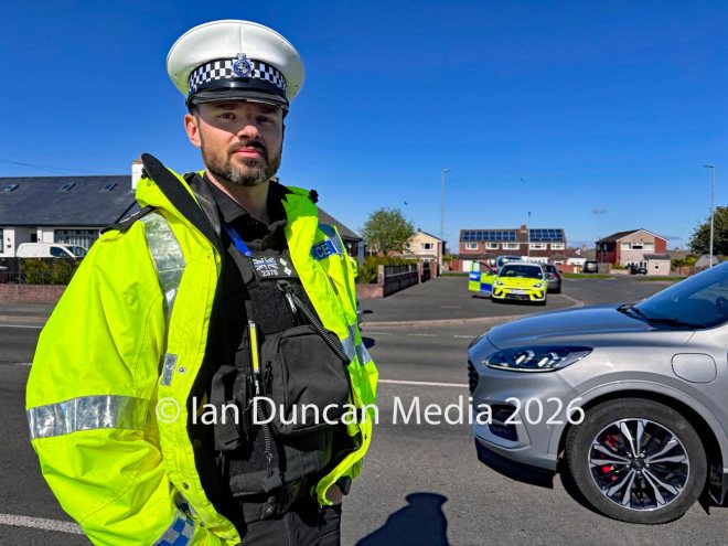 Road safety campaign Operation Colossus in Carlisle where Cumbria police select vehicles at random for inspection in London Road... Insp Alex Johnson who was leading the operation... Picture: Ian Duncan.