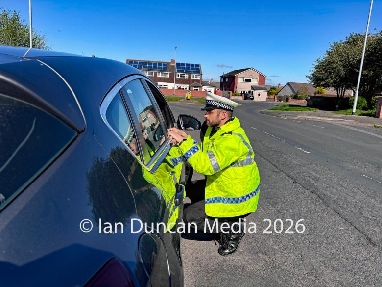 Road safety campaign Operation Colossus in Carlisle where Cumbria police select vehicles at random for inspection in London Road... Picture: Ian Duncan.