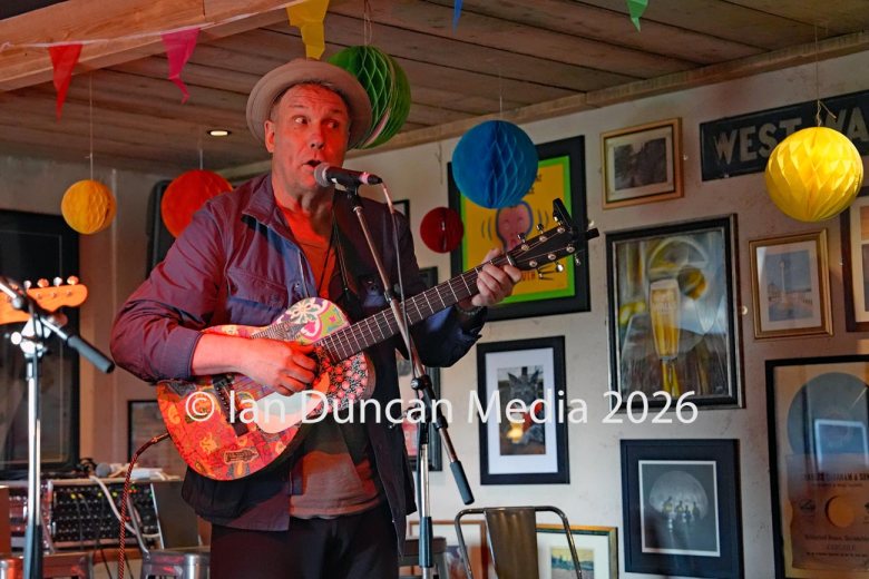 Martin Stephenson and fellow member of The Daintees Gary Dunn perform at The West Walls Brewing Company in Carlisle. Picture: Ian Duncan.