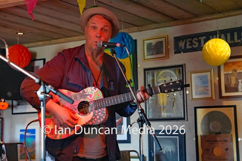 artin Stephenson and fellow member of The Daintees Gary Dunn perform at The West Walls Brewing Company in Carlisle. Picture: Ian Duncan.
