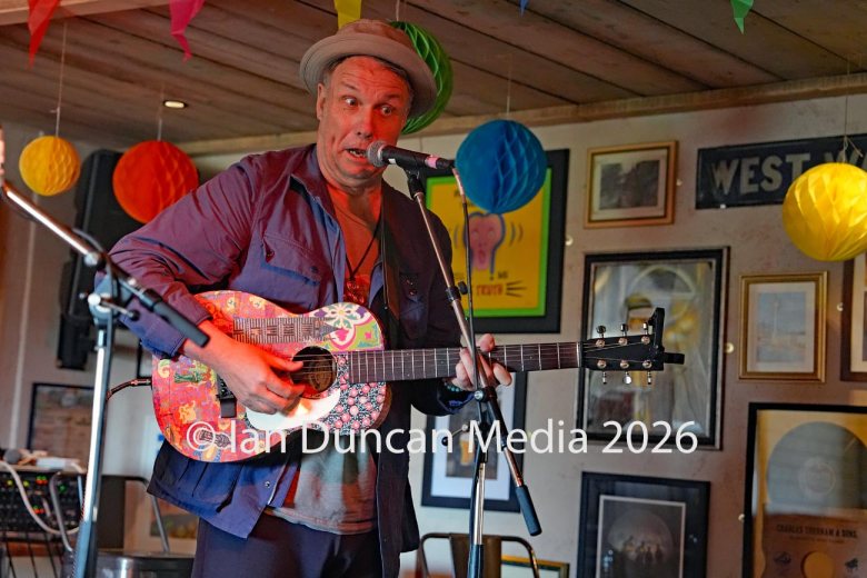 artin Stephenson and fellow member of The Daintees Gary Dunn perform at The West Walls Brewing Company in Carlisle. Picture: Ian Duncan.