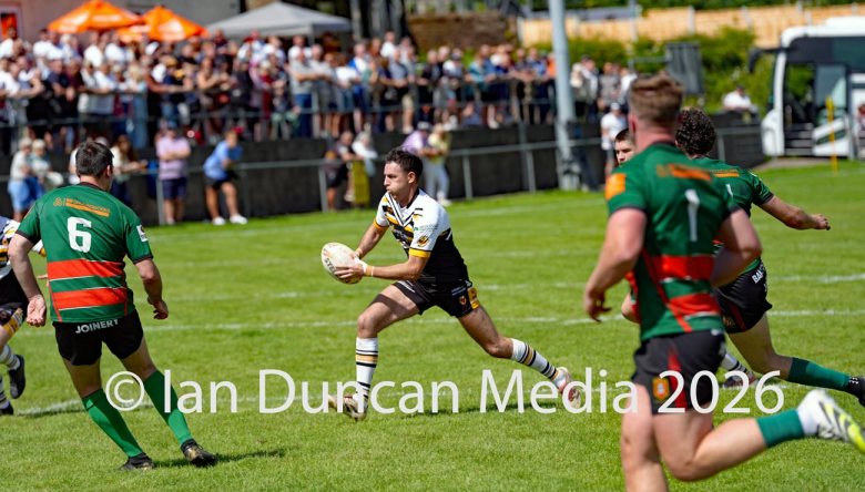 Wath Brow hornets, in white shirts, against West Bowling. Picture by Ian Duncan.