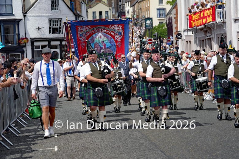 Pipe band at Durham Miners Gala in 2026. Picture: Ian Duncan.