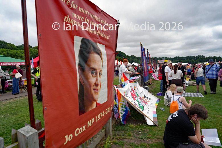Banners at Durham Miners Gala in 2026. Picture: Ian Duncan.