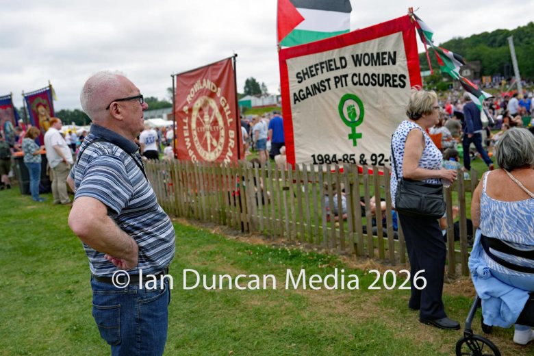 Banners at Durham Miners Gala in 2026. Picture: Ian Duncan.