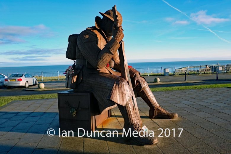 Eleven-O-One by artist Ray Lonsdale in Seaham in County Durham in the north-east of England which is known locally as Tommy. Photo: Ian Duncan.