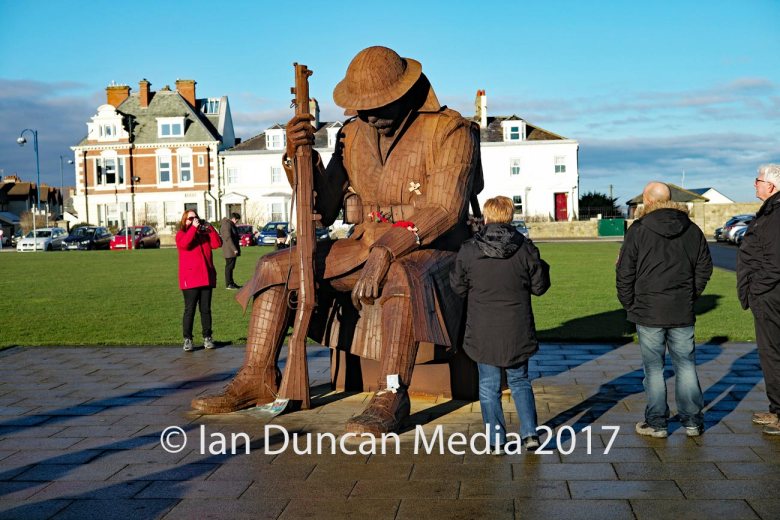 Eleven-O-One by artist Ray Lonsdale in Seaham in County Durham in the north-east of England which is known locally as Tommy. Photo: Ian Duncan.