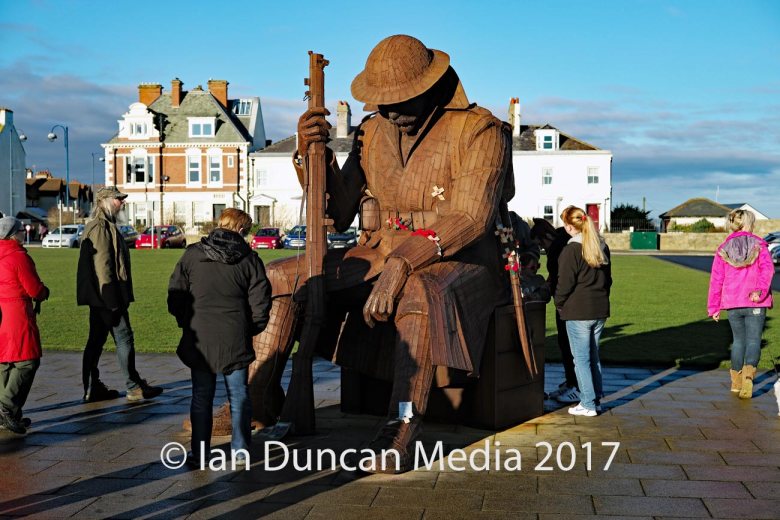 Eleven-O-One by artist Ray Lonsdale in Seaham in County Durham in the north-east of England which is known locally as Tommy. Photo: Ian Duncan.
