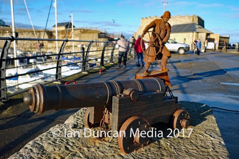 The Coxwain Sculpture by artist Ray Lonsdale in Seaham in County Durham in the north-east of England. Photo: Ian Duncan.