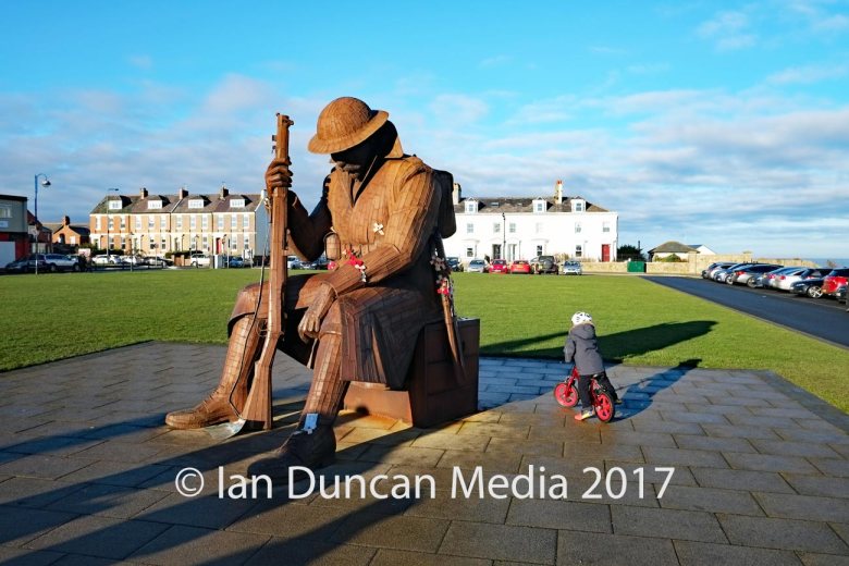 Eleven-O-One by artist Ray Lonsdale in Seaham in County Durham in the north-east of England which is known locally as Tommy. Photo: Ian Duncan.