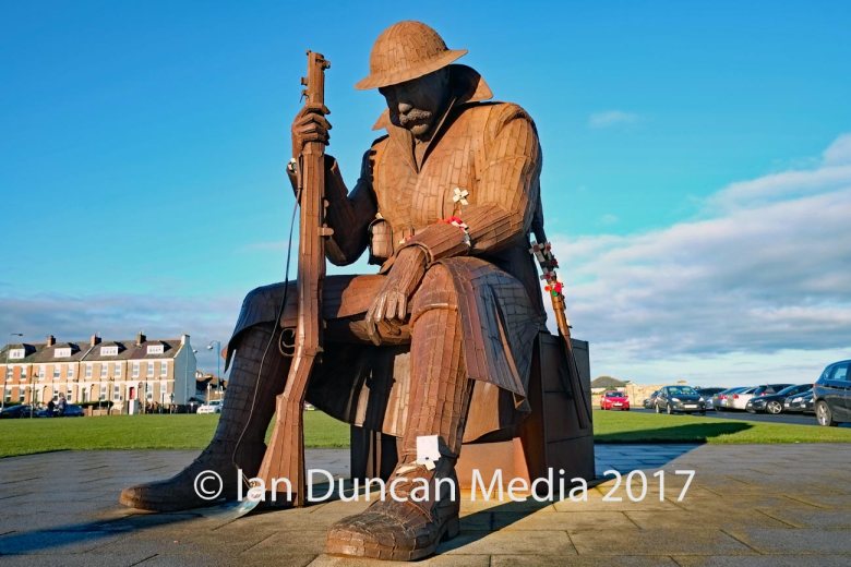 Eleven-O-One by artist Ray Lonsdale in Seaham in County Durham in the north-east of England which is known locally as Tommy. Photo: Ian Duncan.