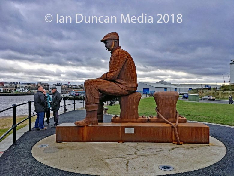 Fiddler's Green statue in North Shields in the north-east of England by artist Ray Lonsdale. Photo: Ian Duncan.