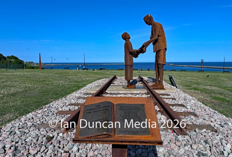 Humanity – The Forgotten Army statue in the North Marine Park in South Shields in the north-east of England by artist Ray Lonsdale. Photo: Ian Duncan.