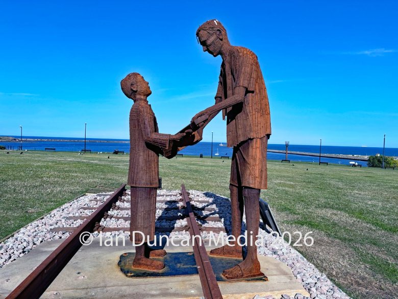 Humanity – The Forgotten Army statue in the North Marine Park in South Shields in the north-east of England by artist Ray Lonsdale. Photo: Ian Duncan.