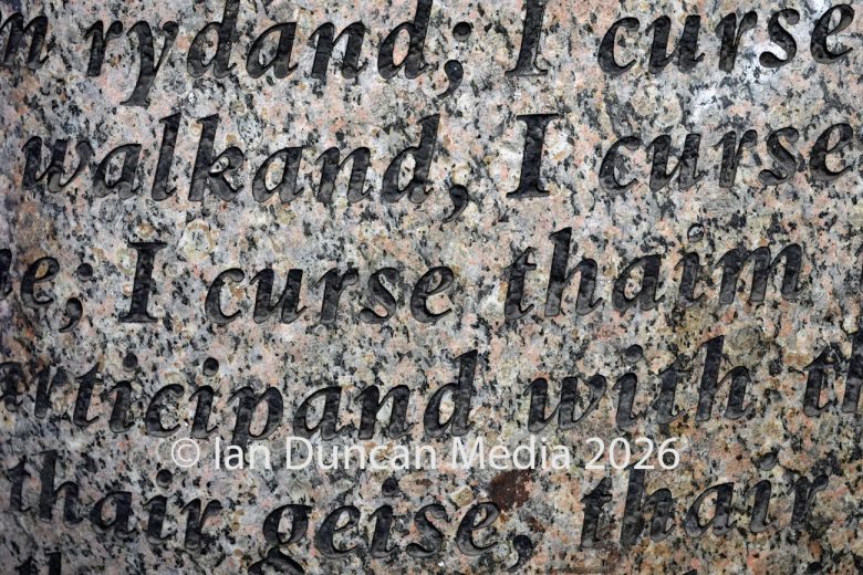 The Cursing Stone and Reivers' Carpet in Carlisle. Picture: Ian Duncan.