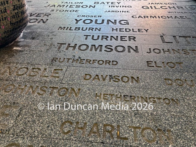 The Cursing Stone and Reivers' Carpet in Carlisle. Picture: Ian Duncan.