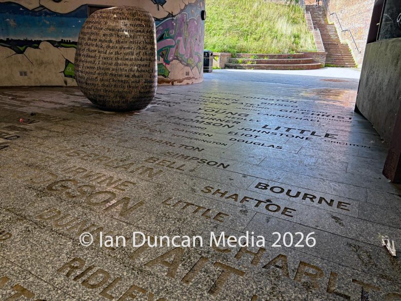 The Cursing Stone and Reivers' Carpet in Carlisle. Picture: Ian Duncan.