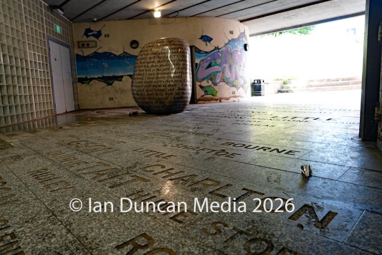 The Cursing Stone and Reivers' Carpet in Carlisle. Picture: Ian Duncan.