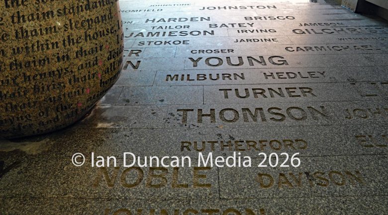 The Cursing Stone and Reivers' Carpet in Carlisle. Picture: Ian Duncan.