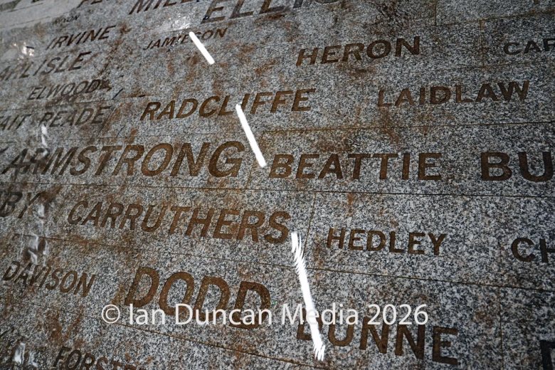 The Cursing Stone and Reivers' Carpet in Carlisle. Picture: Ian Duncan.