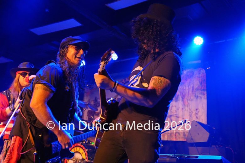 TRIBUTE... Guns n' Roses tribute band Guns n' Yorkshire Roses perform at Carlisle's The Old Fire Station during their Appetite for Yorkshire Puddings tour. Picture: Ian Duncan.
